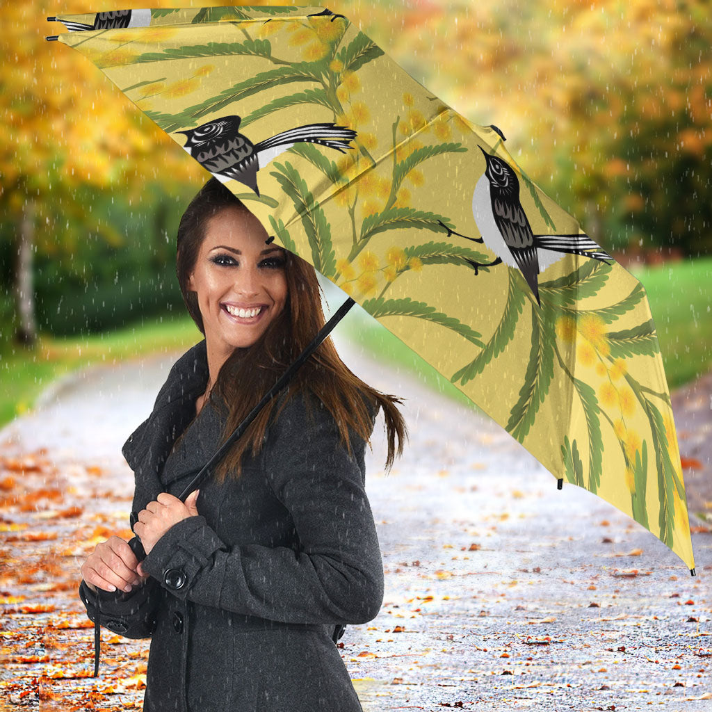 Australia Wattle Day Umbrella Acacia Pycnantha Willie Wagtail Seamless Style