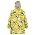Australia Wattle Day Wearable Blanket Hoodie Acacia Pycnantha Willie Wagtail Seamless Style