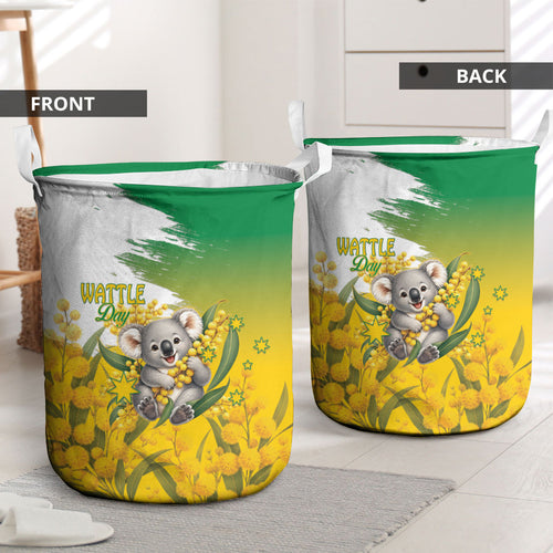 Australia Wattle Day Laundry Basket Acacia Pycnantha Cute Koala