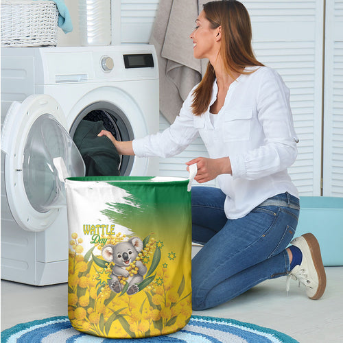 Australia Wattle Day Laundry Basket Acacia Pycnantha Cute Koala
