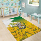 Australia Wattle Day Area Rug Acacia Pycnantha Cute Koala