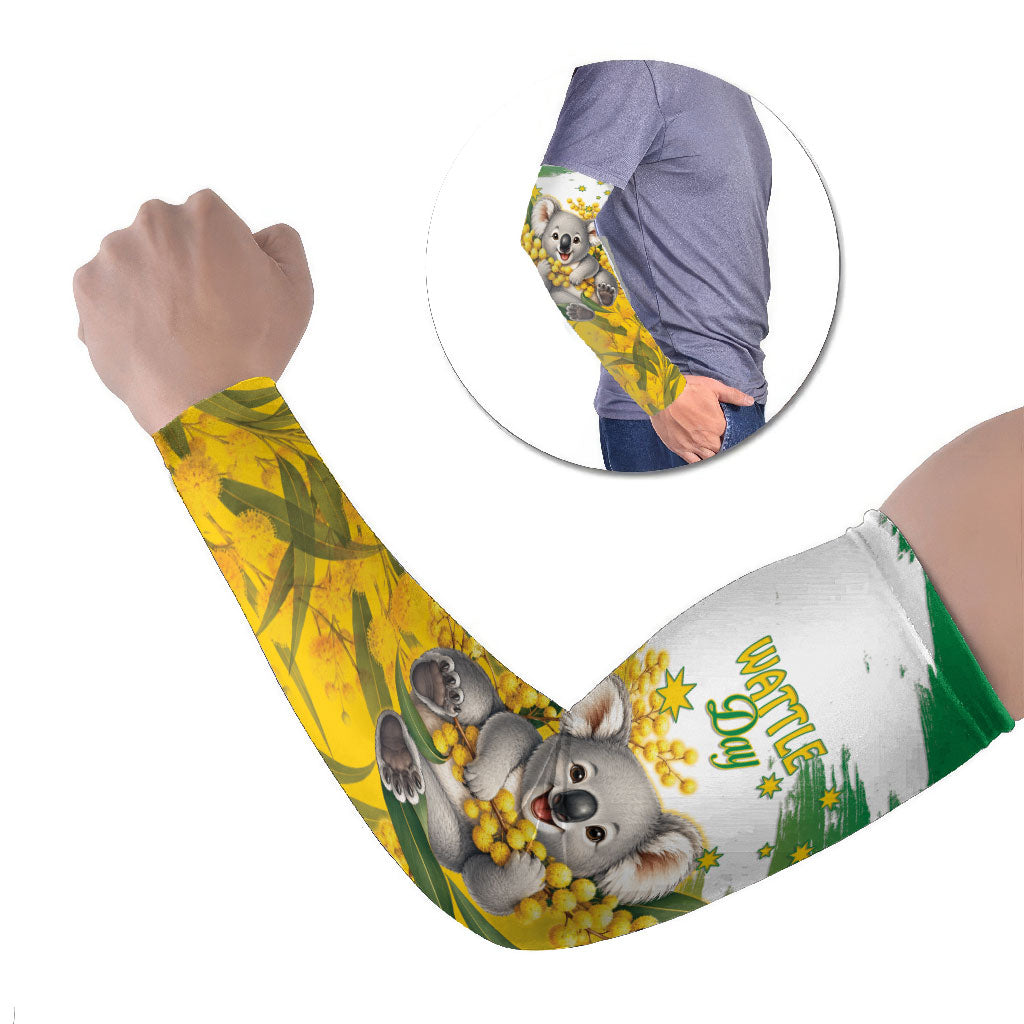 Australia Wattle Day Personalised Arm Sleeves Acacia Pycnantha Cute Koala
