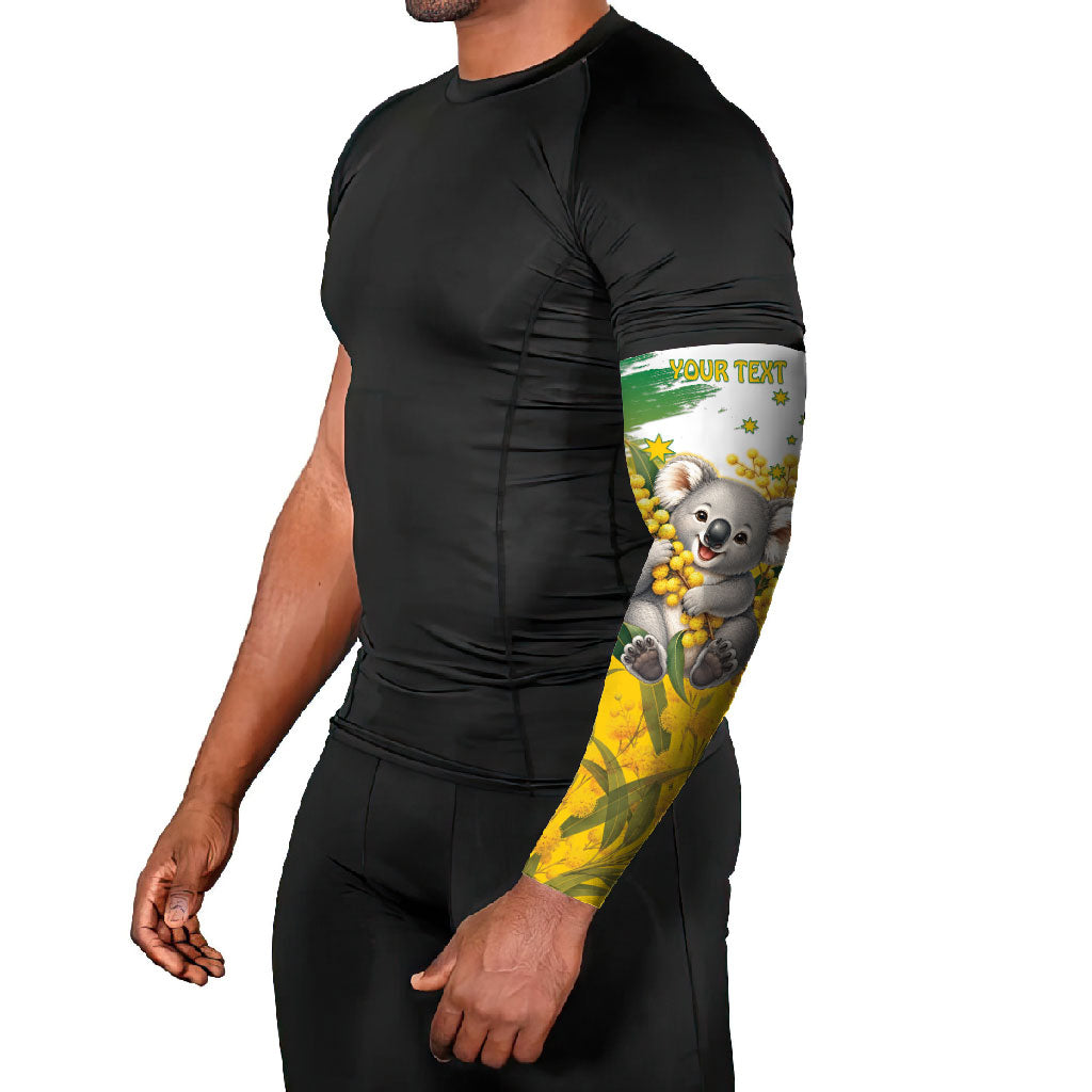 Australia Wattle Day Personalised Arm Sleeves Acacia Pycnantha Cute Koala