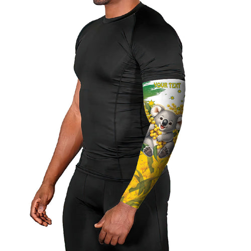 Australia Wattle Day Personalised Arm Sleeves Acacia Pycnantha Cute Koala