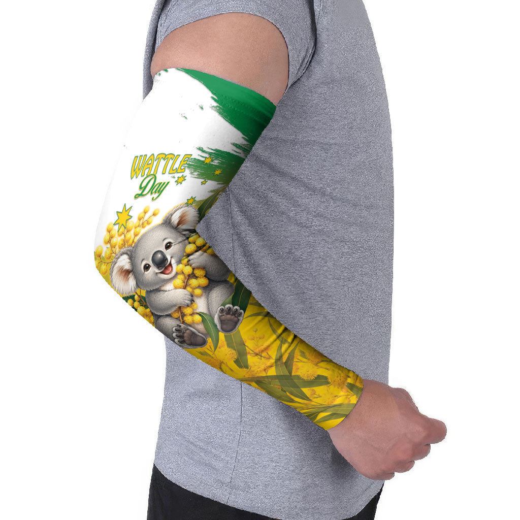 Australia Wattle Day Personalised Arm Sleeves Acacia Pycnantha Cute Koala