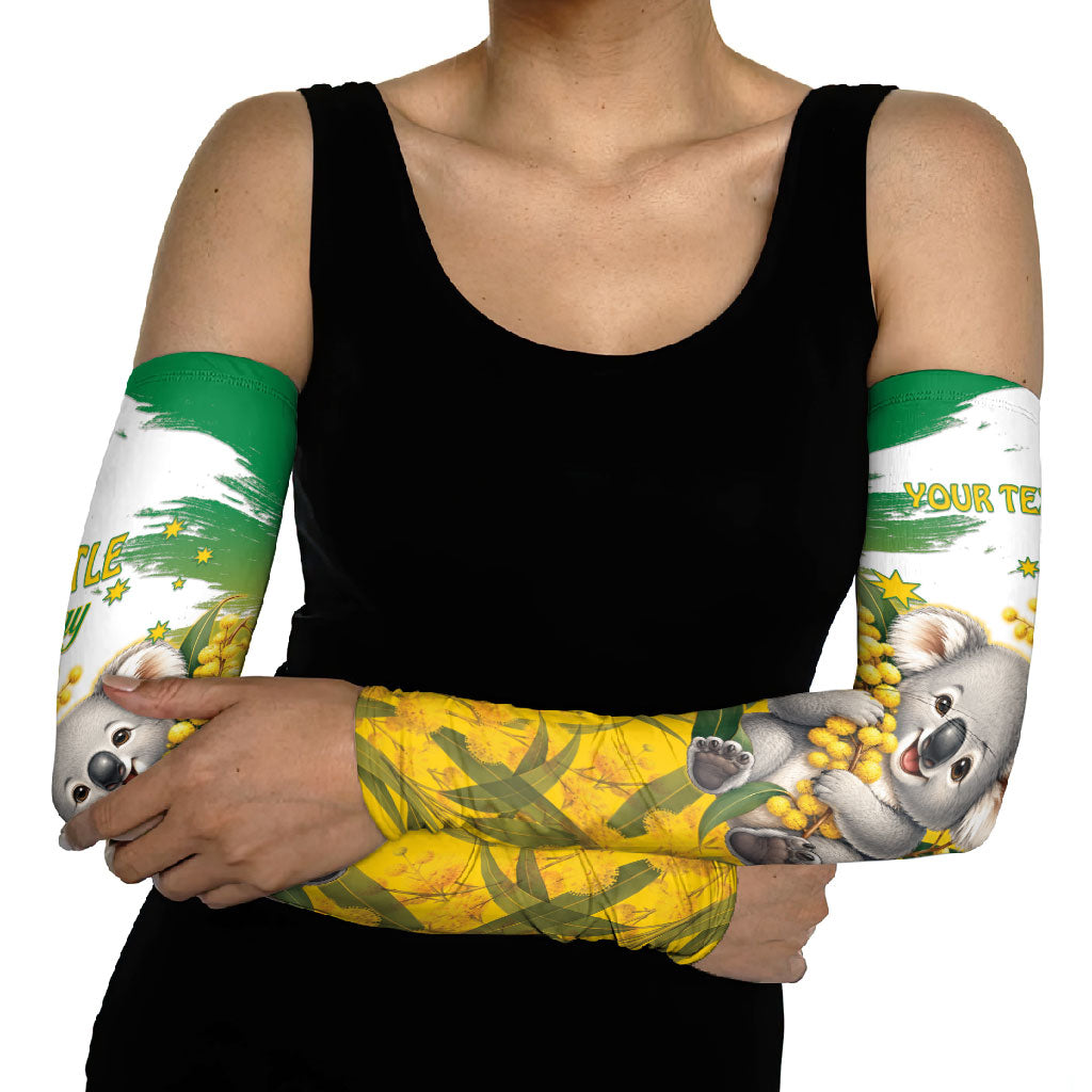 Australia Wattle Day Personalised Arm Sleeves Acacia Pycnantha Cute Koala