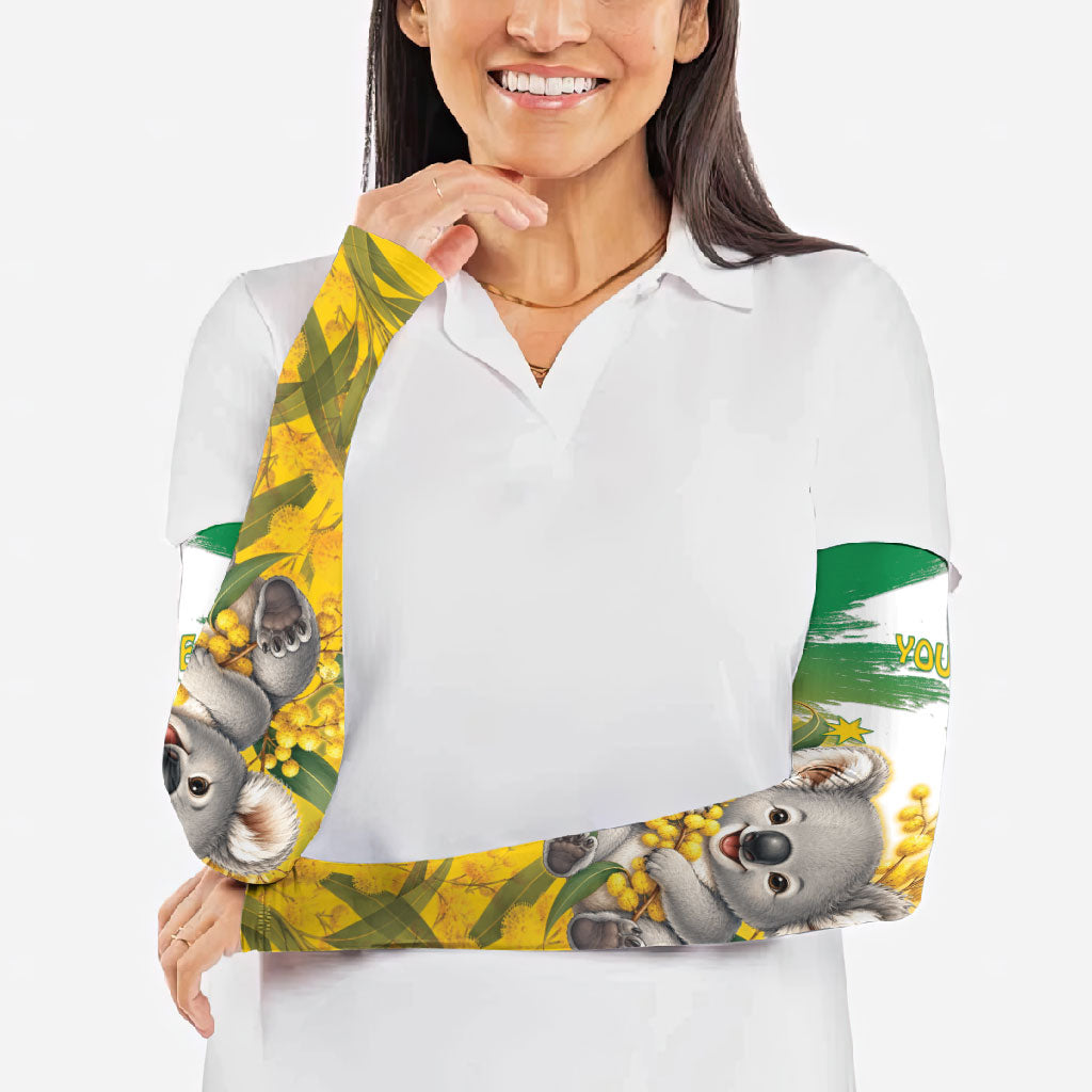 Australia Wattle Day Personalised Arm Sleeves Acacia Pycnantha Cute Koala