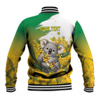 Australia Wattle Day Personalised Baseball Jacket Acacia Pycnantha Cute Koala
