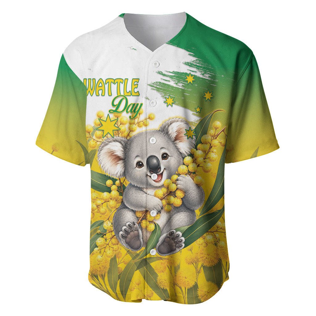 Australia Wattle Day Personalised Baseball Jersey Acacia Pycnantha Cute Koala