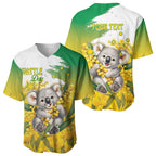 Australia Wattle Day Personalised Baseball Jersey Acacia Pycnantha Cute Koala