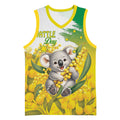 Australia Wattle Day Personalised Basketball Jersey Acacia Pycnantha Cute Koala