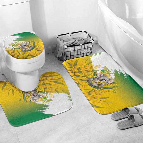 Australia Wattle Day Bathroom Set Acacia Pycnantha Cute Koala