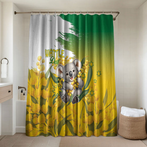 Australia Wattle Day Bathroom Set Acacia Pycnantha Cute Koala