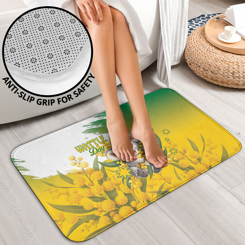 Australia Wattle Day Bathroom Set Acacia Pycnantha Cute Koala