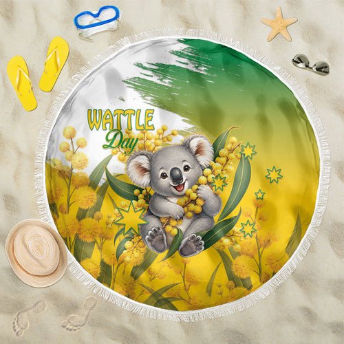Australia Wattle Day Beach Blanket Acacia Pycnantha Cute Koala