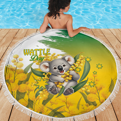 Australia Wattle Day Beach Blanket Acacia Pycnantha Cute Koala