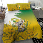 Australia Wattle Day Bedding Set Acacia Pycnantha Cute Koala