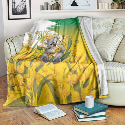 Australia Wattle Day Blanket Acacia Pycnantha Cute Koala