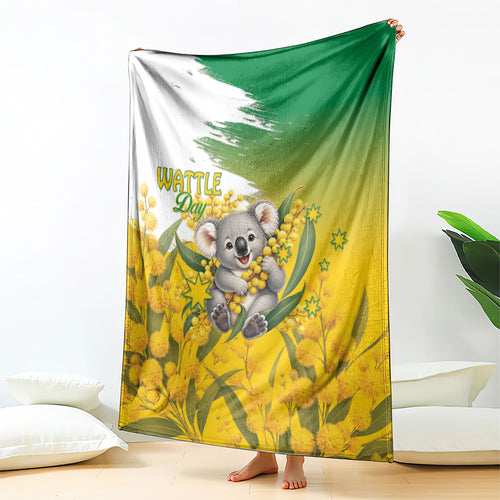 Australia Wattle Day Blanket Acacia Pycnantha Cute Koala