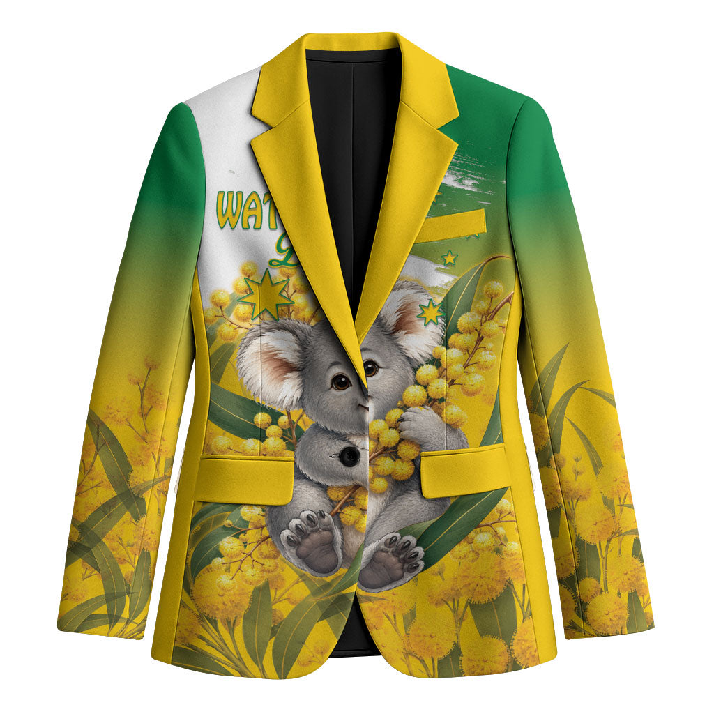 Australia Wattle Day Personalised Blazer Acacia Pycnantha Cute Koala