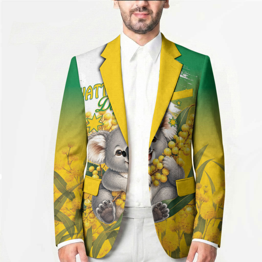 Australia Wattle Day Personalised Blazer Acacia Pycnantha Cute Koala