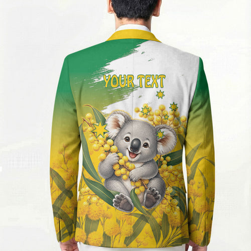 Australia Wattle Day Personalised Blazer Acacia Pycnantha Cute Koala