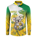 Australia Wattle Day Personalised Button Sweatshirt Acacia Pycnantha Cute Koala