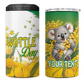 Australia Wattle Day Personalised 4 in 1 Can Cooler Tumbler Acacia Pycnantha Cute Koala