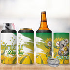 Australia Wattle Day Personalised 4 in 1 Can Cooler Tumbler Acacia Pycnantha Cute Koala