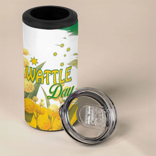 Australia Wattle Day Personalised 4 in 1 Can Cooler Tumbler Acacia Pycnantha Cute Koala