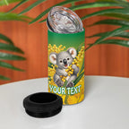 Australia Wattle Day Personalised 4 in 1 Can Cooler Tumbler Acacia Pycnantha Cute Koala