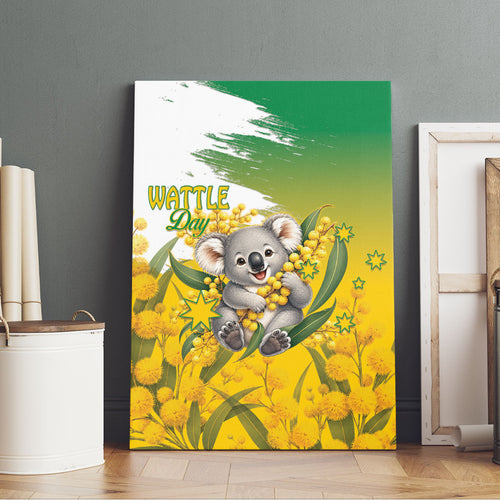 Australia Wattle Day Canvas Wall Art Acacia Pycnantha Cute Koala