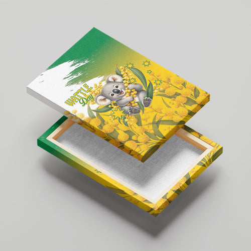 Australia Wattle Day Canvas Wall Art Acacia Pycnantha Cute Koala
