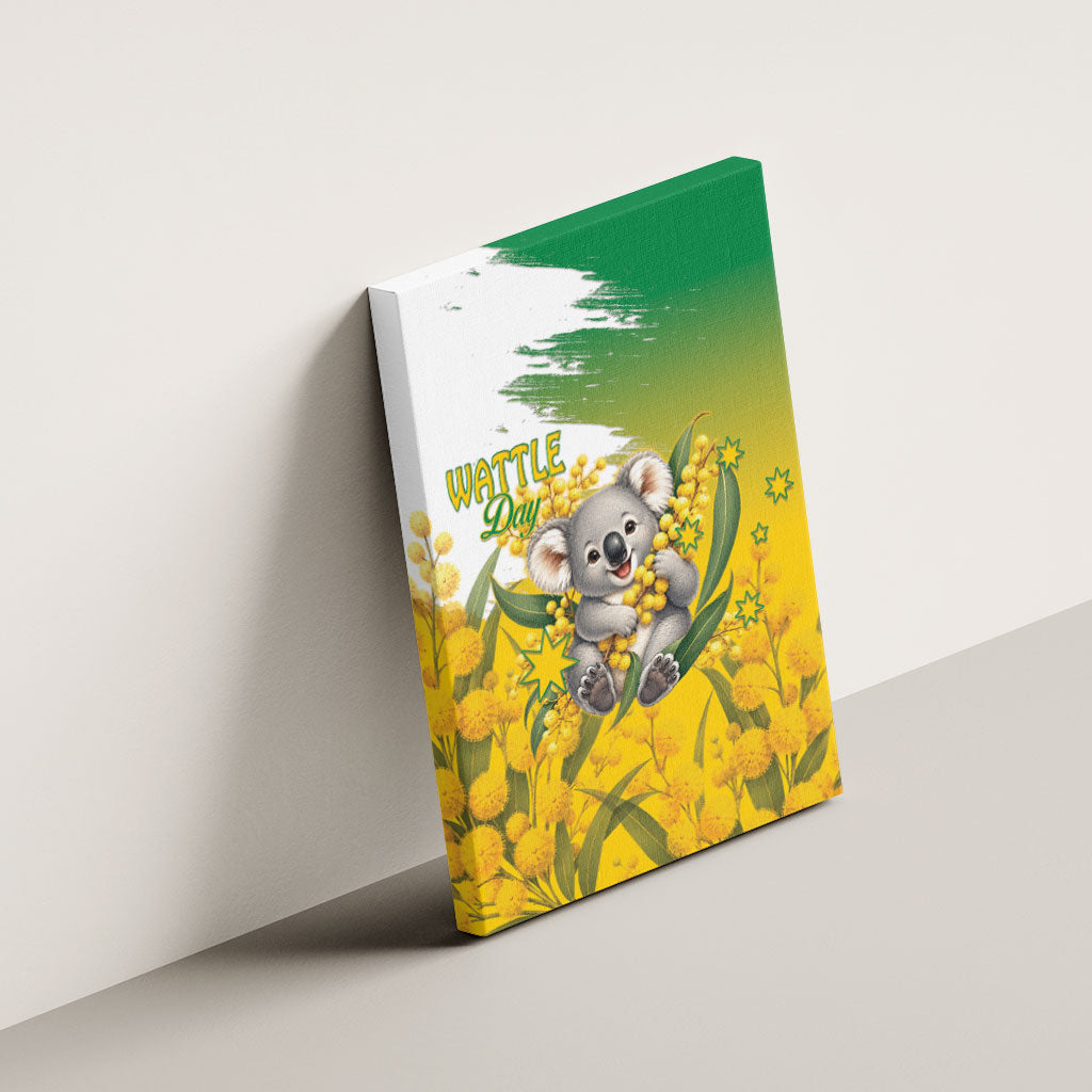 Australia Wattle Day Canvas Wall Art Acacia Pycnantha Cute Koala