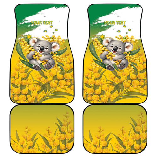 Australia Wattle Day Personalised Car Mats Acacia Pycnantha Cute Koala