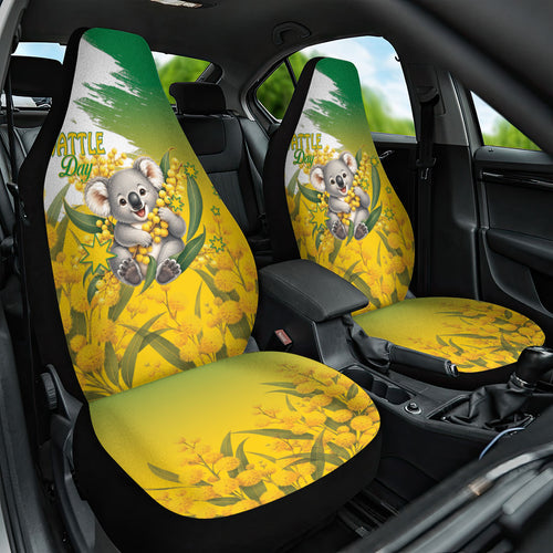 Australia Wattle Day Car Seat Cover Acacia Pycnantha Cute Koala