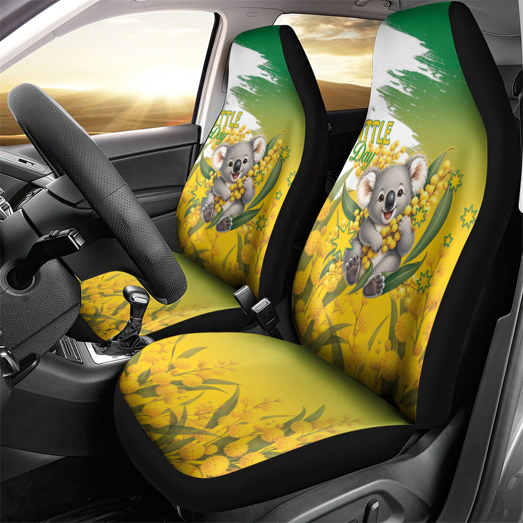 Australia Wattle Day Car Seat Cover Acacia Pycnantha Cute Koala