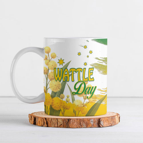 Australia Wattle Day Personalised Ceramic Mug Acacia Pycnantha Cute Koala