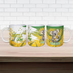 Australia Wattle Day Personalised Ceramic Mug Acacia Pycnantha Cute Koala