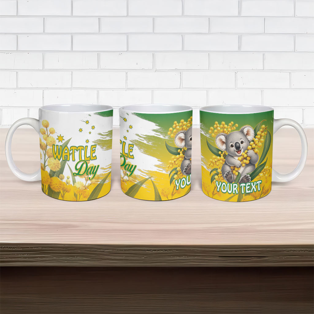 Australia Wattle Day Personalised Ceramic Mug Acacia Pycnantha Cute Koala