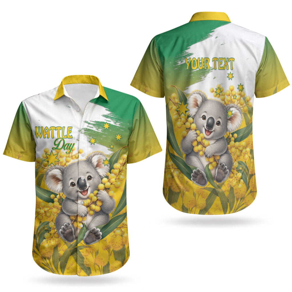 Australia Wattle Day Personalised Couples Matching Mermaid Dress and Hawaiian Shirt Acacia Pycnantha Cute Koala