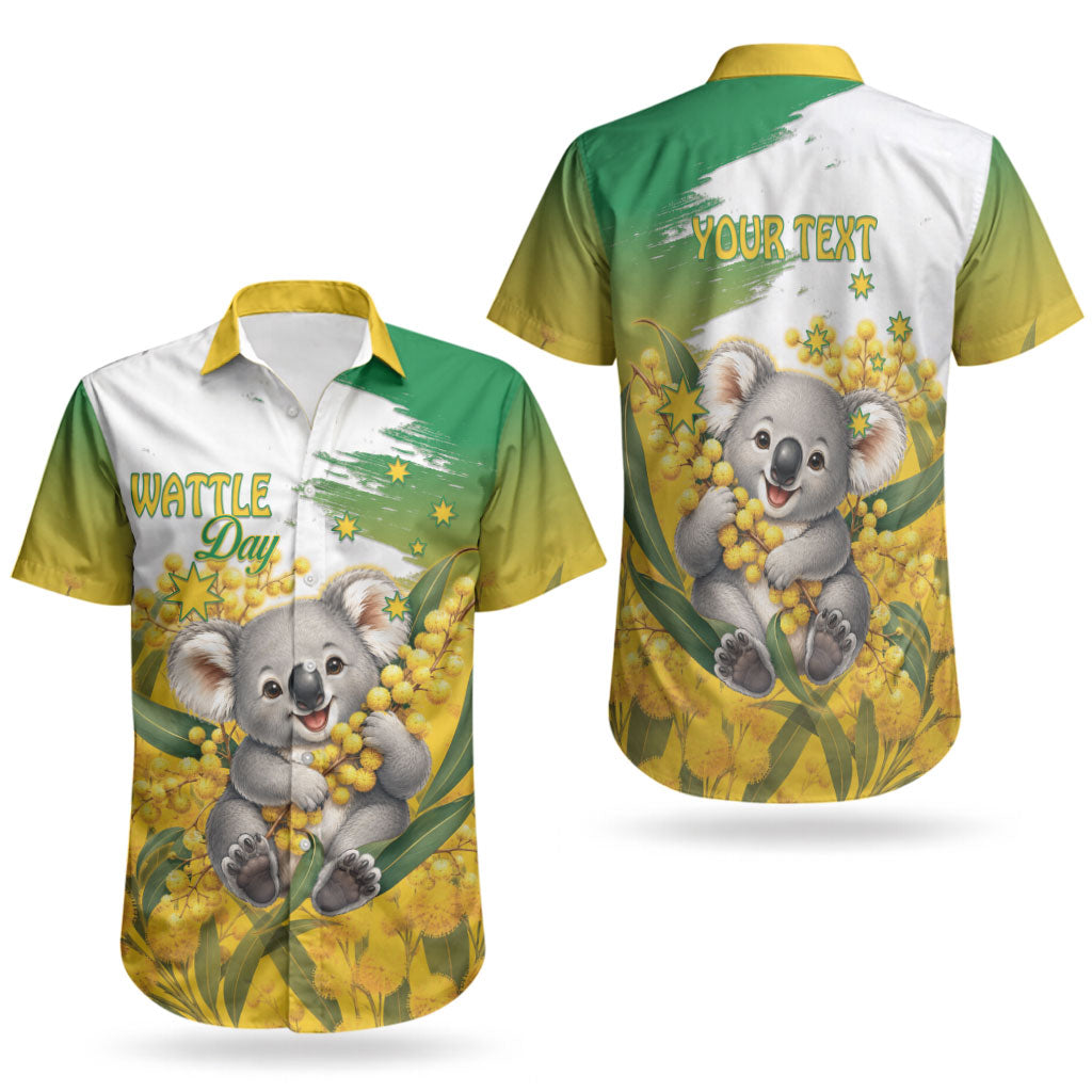 Australia Wattle Day Personalised Couples Matching Off Shoulder Maxi Dress and Hawaiian Shirt Acacia Pycnantha Cute Koala