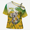 Australia Wattle Day Personalised Cross Shoulder Shirt Acacia Pycnantha Cute Koala