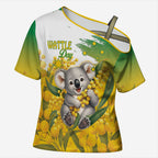 Australia Wattle Day Personalised Cross Shoulder Shirt Acacia Pycnantha Cute Koala