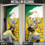 Australia Wattle Day Personalised Door Cover Acacia Pycnantha Cute Koala