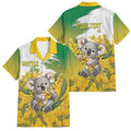 Australia Wattle Day Personalised Family Matching Long Sleeve Bodycon Dress and Hawaiian Shirt Acacia Pycnantha Cute Koala