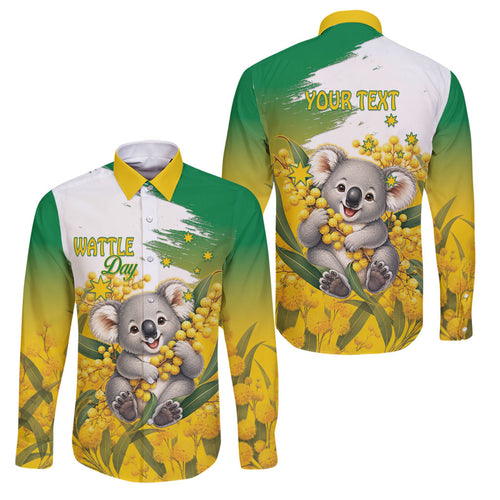 Australia Wattle Day Personalised Family Matching Puletasi and Hawaiian Shirt Acacia Pycnantha Cute Koala