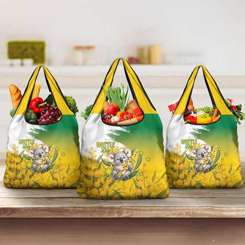 Australia Wattle Day Grocery Bag Acacia Pycnantha Cute Koala