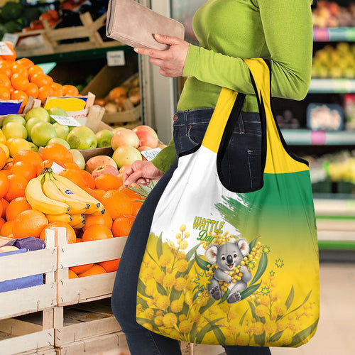 Australia Wattle Day Grocery Bag Acacia Pycnantha Cute Koala
