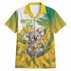 Australia Wattle Day Personalised Hawaiian Shirt Acacia Pycnantha Cute Koala